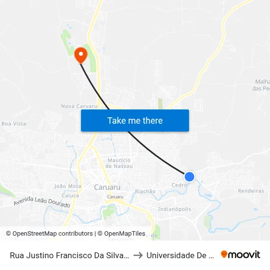 Rua Justino Francisco Da Silva, 894 |  Jw Martelinho De Ouro to Universidade De Pernambuco - UPE map