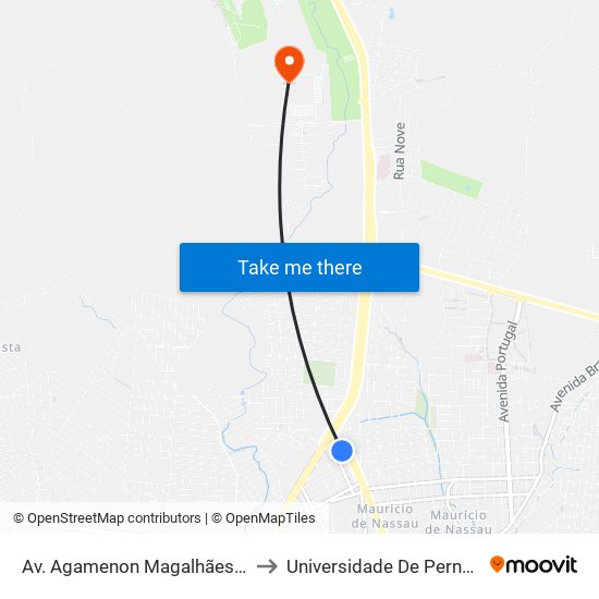 Av. Agamenon Magalhães | Stani Piscinas to Universidade De Pernambuco - UPE map