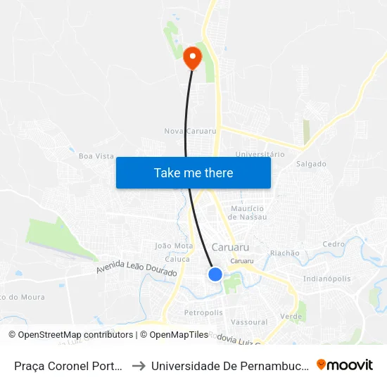 Rua Djalma Dutra, 173 - Caruaru to Universidade De Pernambuco - UPE map