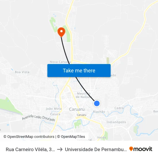Rua Carneiro Viléla, 352-368 to Universidade De Pernambuco - UPE map