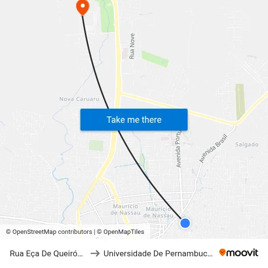 Rua Eça De Queiróz, 281 to Universidade De Pernambuco - UPE map
