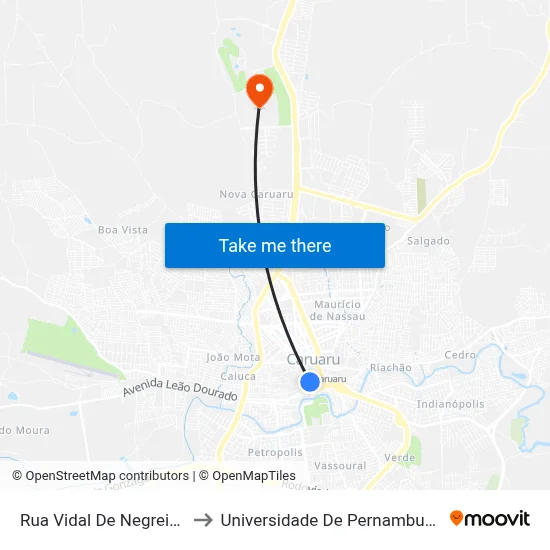 Rua Vidal De Negreiros, 55 to Universidade De Pernambuco - UPE map