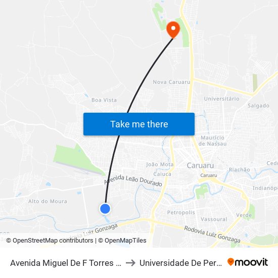 Avenida Miguel De F Torres Pdsa Modulo I, 700 to Universidade De Pernambuco - UPE map