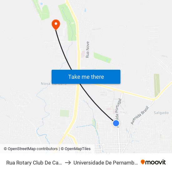 Rua Rotary Club De Caruaru, 13 | Arena Falcão to Universidade De Pernambuco - UPE map