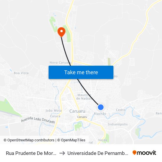 Rua Prudente De Morais, 265 to Universidade De Pernambuco - UPE map