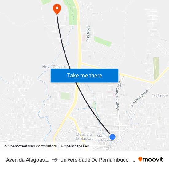 Av. Amazonas, 295 to Universidade De Pernambuco - UPE map