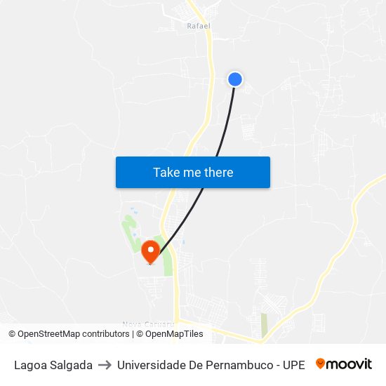 Lagoa Salgada to Universidade De Pernambuco - UPE map