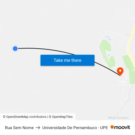 Rua Sem Nome to Universidade De Pernambuco - UPE map