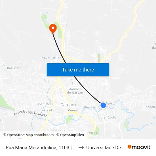 Rua Maria Merandoilina, 1103 | Eti Profº Altair Nunes Porto Filho to Universidade De Pernambuco - UPE map