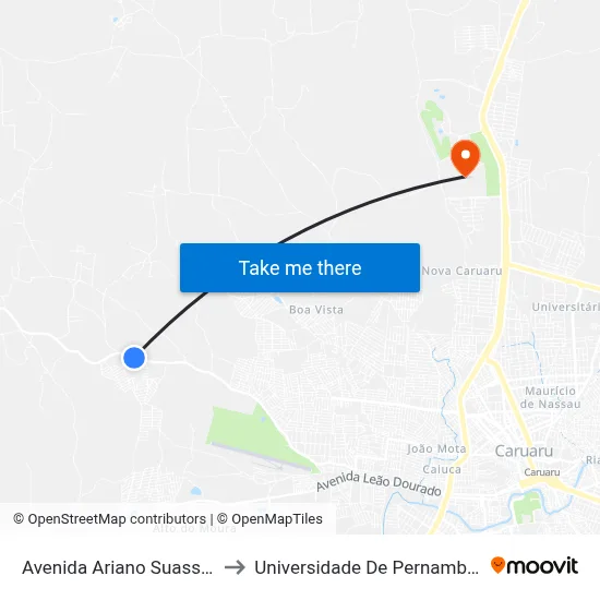 Avenida Ariano Suassuna, 583 to Universidade De Pernambuco - UPE map