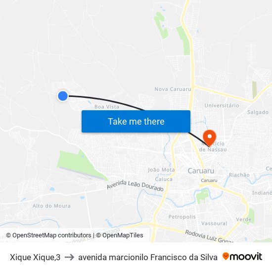 Xique Xique,3 to avenida marcionilo Francisco da Silva map