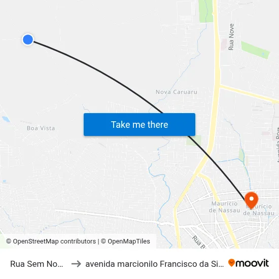 Rua Sem Nome to avenida marcionilo Francisco da Silva map