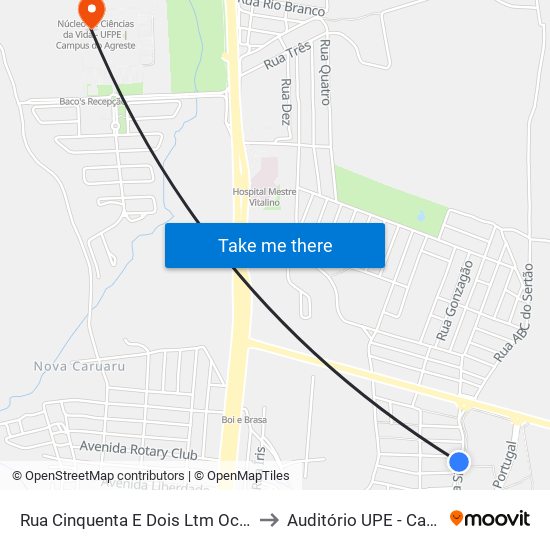 Rua Artur Antônio Silva, 800 | Edifício Mediterrâneo Club to Auditório UPE - Caruaru, PE map