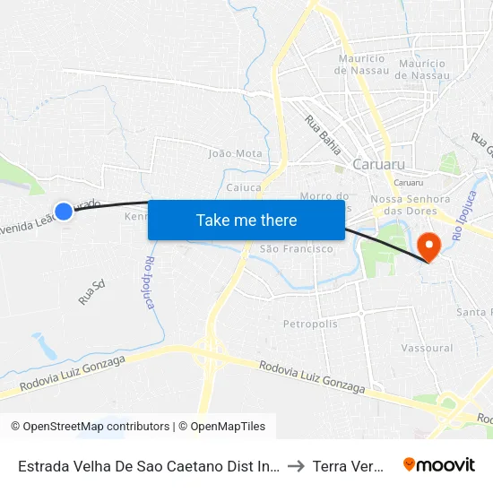 Estrada Velha De Sao Caetano Dist Indust, 2265 to Terra Vermelha map