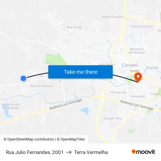 Rua Julio Fernandes, 2001 to Terra Vermelha map