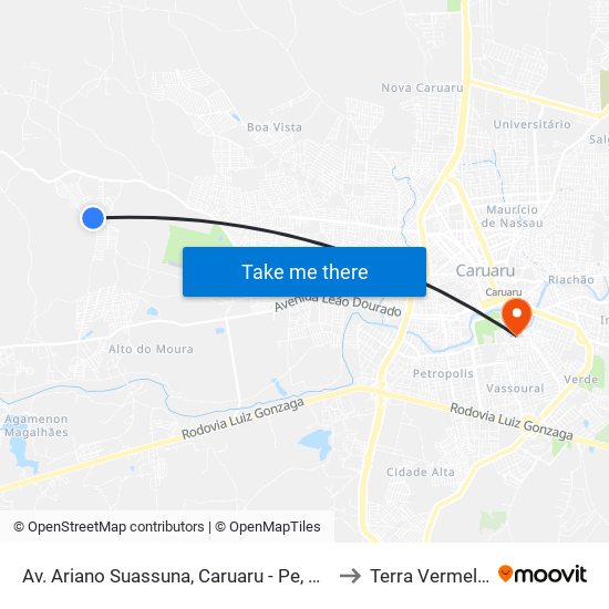 Av. Ariano Suassuna, Caruaru - Pe, Brasi to Terra Vermelha map