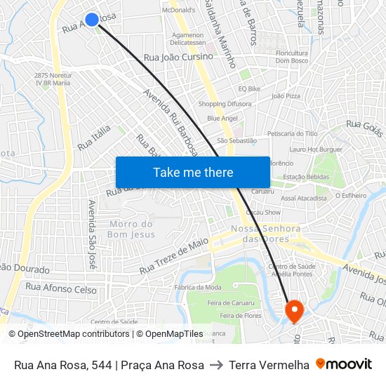 Rua Ana Rosa, 544 | Praça Ana Rosa to Terra Vermelha map