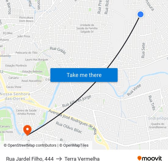 Rua Jardel Filho, 444 to Terra Vermelha map