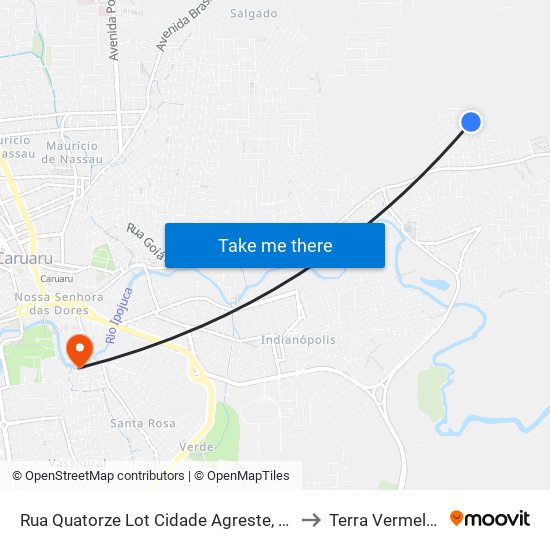 Rua Quatorze Lot Cidade Agreste, 90 to Terra Vermelha map