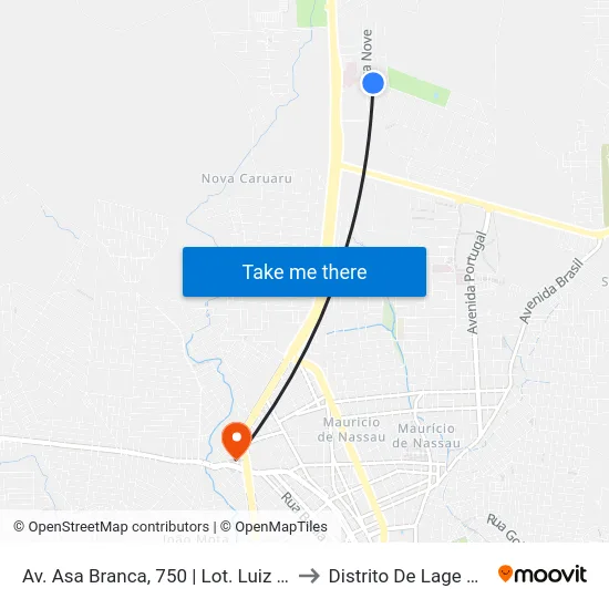 Av. Asa Branca, 750 | Lot. Luiz Gonzaga to Distrito De Lage Grande map