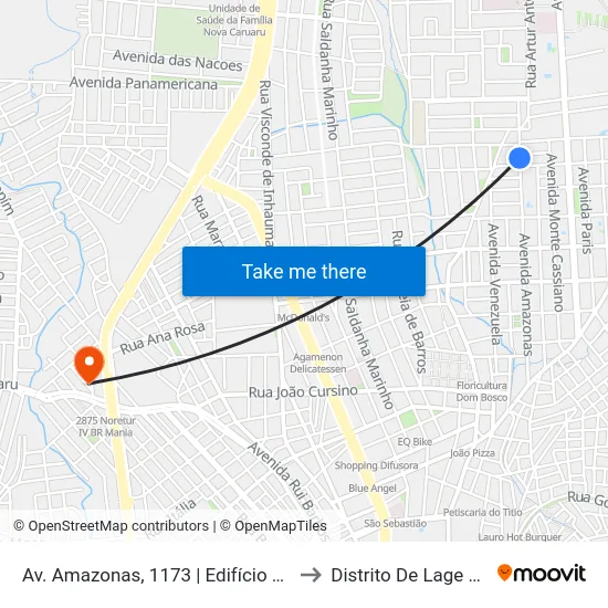 Av. Amazonas, 1173 | Edifício Rotterdam to Distrito De Lage Grande map