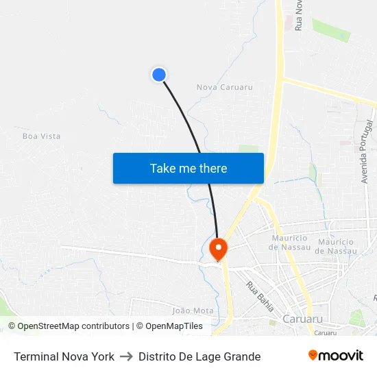 Terminal Nova York to Distrito De Lage Grande map