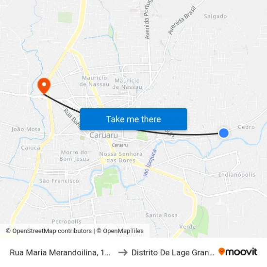 Rua Maria Merandoilina, 1095 to Distrito De Lage Grande map