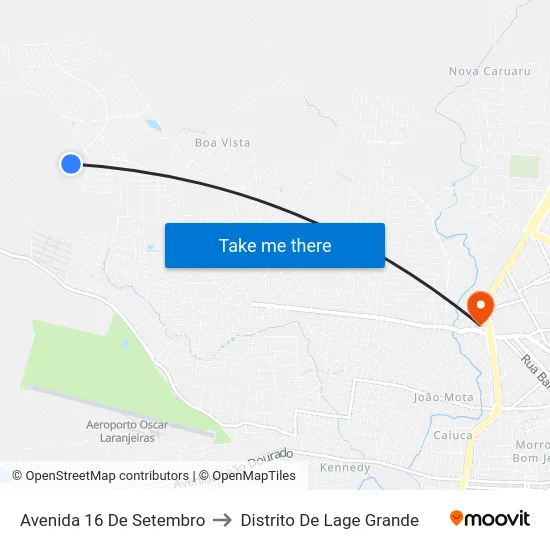 Avenida 16 De Setembro to Distrito De Lage Grande map