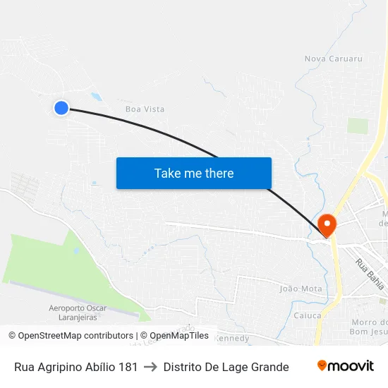 Rua Agripino Abílio 181 to Distrito De Lage Grande map