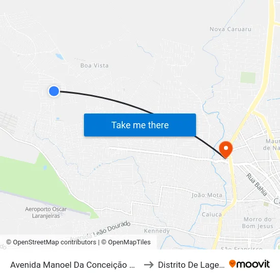 Avenida Manoel Da Conceição Gonçalves 235 to Distrito De Lage Grande map