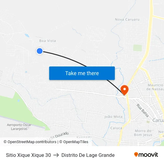 Sitio Xique Xique 30 to Distrito De Lage Grande map