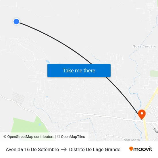 Avenida 16 De Setembro to Distrito De Lage Grande map