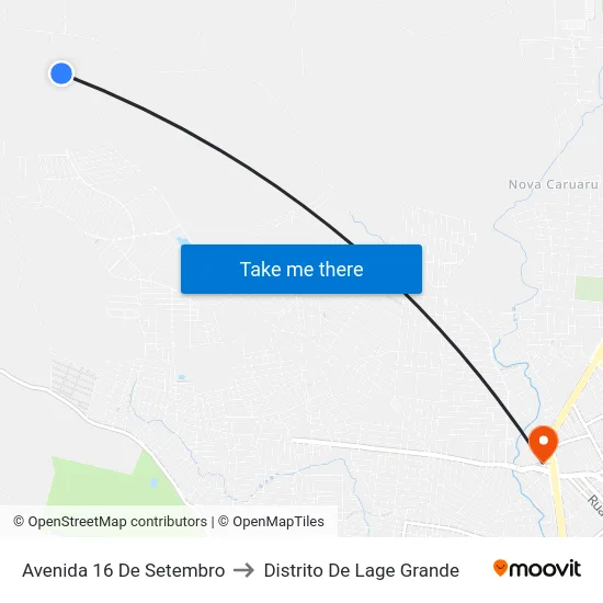 Avenida 16 De Setembro to Distrito De Lage Grande map