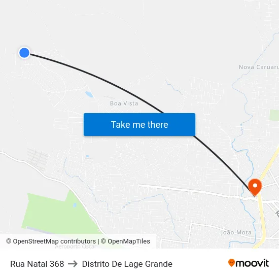 Rua Natal 368 to Distrito De Lage Grande map