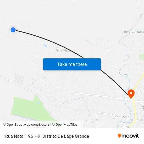 Rua Natal 196 to Distrito De Lage Grande map