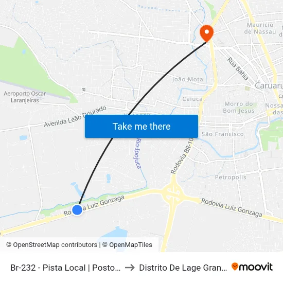 Br-232 - Pista Local | Posto Br to Distrito De Lage Grande map