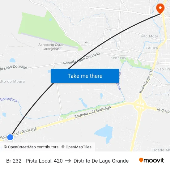 Br-232 - Pista Local, 420 to Distrito De Lage Grande map