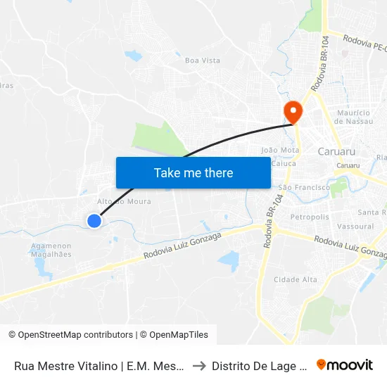 Rua Mestre Vitalino | E.M. Mestre Vitalino to Distrito De Lage Grande map