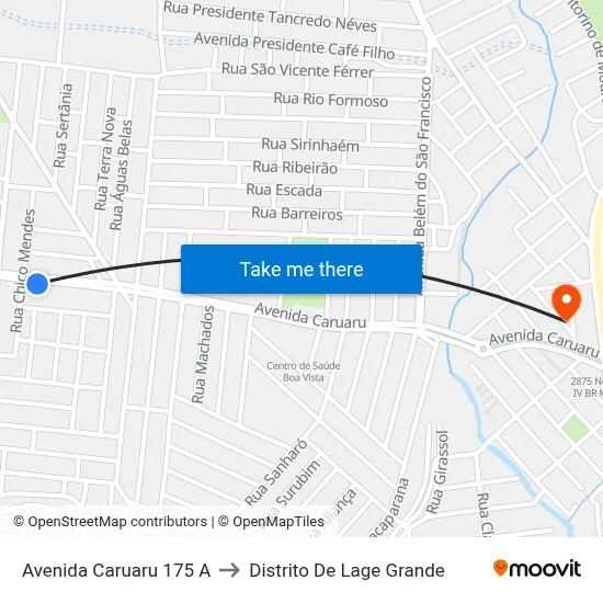 Avenida Caruaru 175 A to Distrito De Lage Grande map