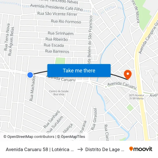 Avenida Caruaru 58 | Lotérica Boa Vista to Distrito De Lage Grande map