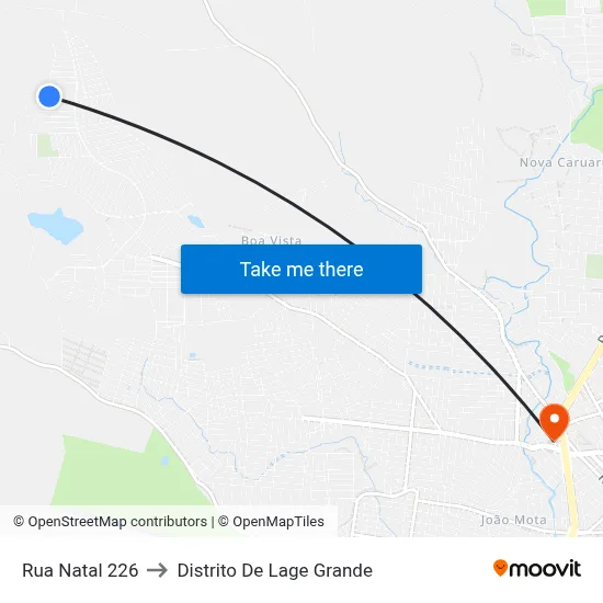 Rua Natal 226 to Distrito De Lage Grande map