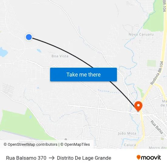 Rua Balsamo 370 to Distrito De Lage Grande map
