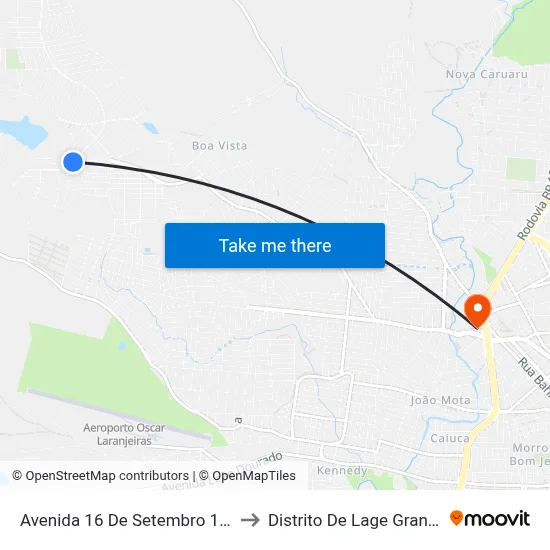 Avenida 16 De Setembro 196 to Distrito De Lage Grande map