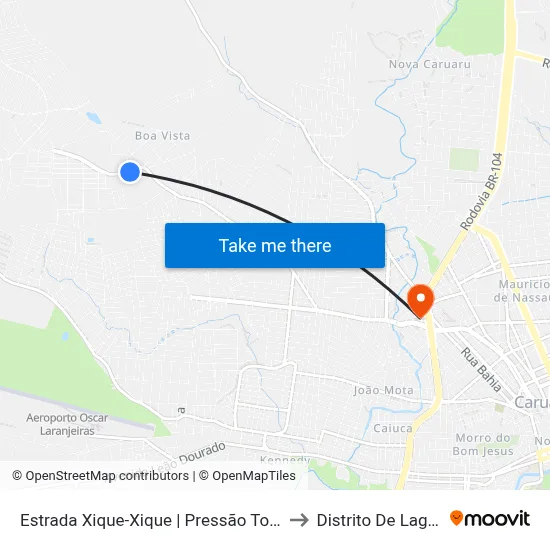 Estrada Xique-Xique | Pressão Total Home Center to Distrito De Lage Grande map