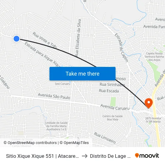 Sitio Xique Xique 551 | Atacarejo Do Piso to Distrito De Lage Grande map