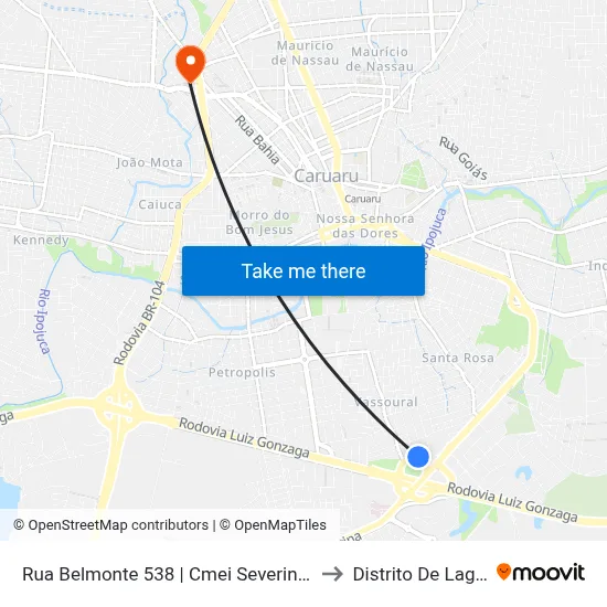 Rua Belmonte 538 | Cmei Severino José De Oliveira to Distrito De Lage Grande map