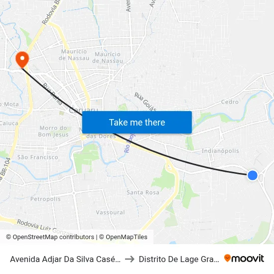 Avenida Adjar Da Silva Casé 311 to Distrito De Lage Grande map
