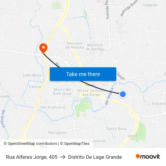Rua Alferes Jorge, 405 to Distrito De Lage Grande map