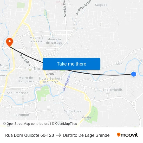 Rua Dom Quixote 60-128 to Distrito De Lage Grande map