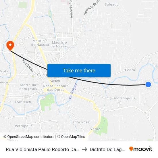 Rua Violonista Paulo Roberto Da Silva, 163-211 to Distrito De Lage Grande map